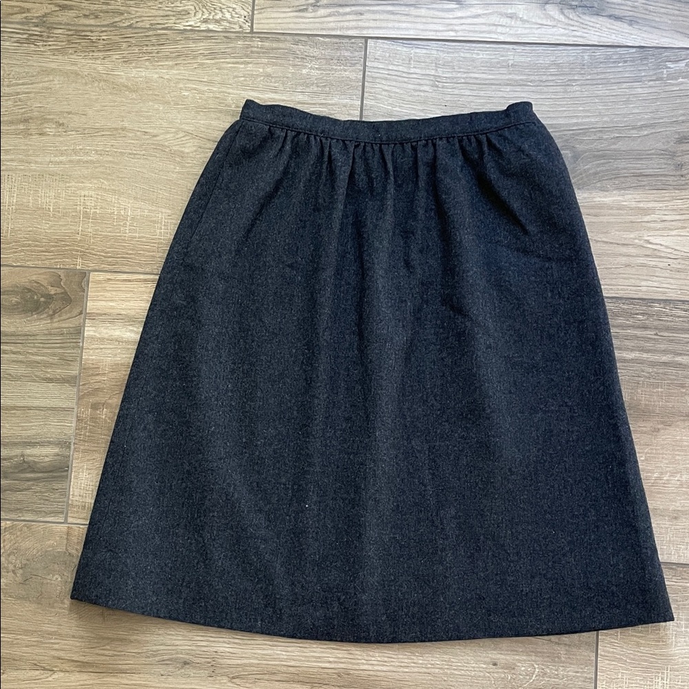 Pendleton Skirt Womens 12 Vintage Dark Gray Wool Classic A-Line Made in USA
